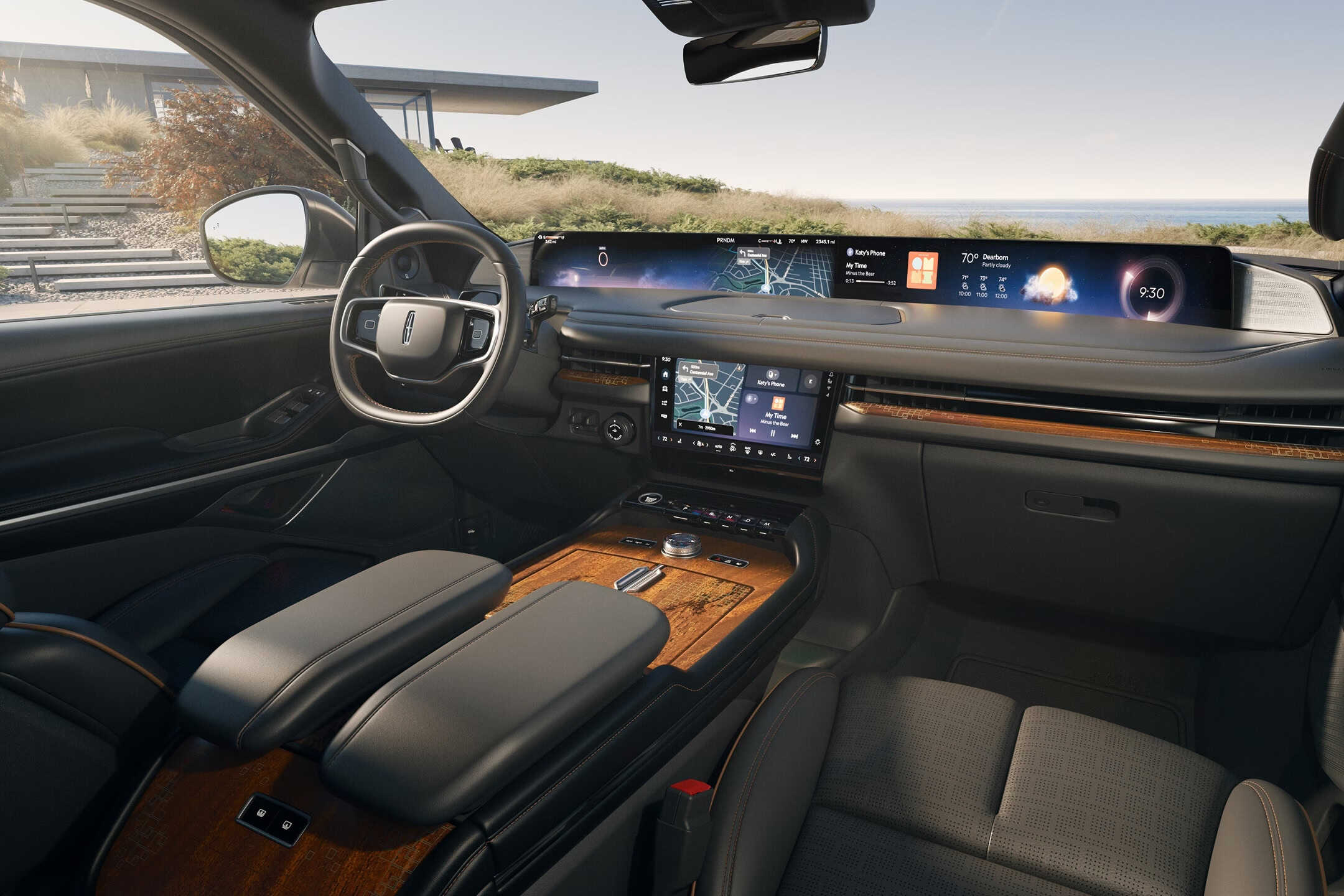 The door interior of a Black Label Lincoln navigator with the Yacht Club theme
