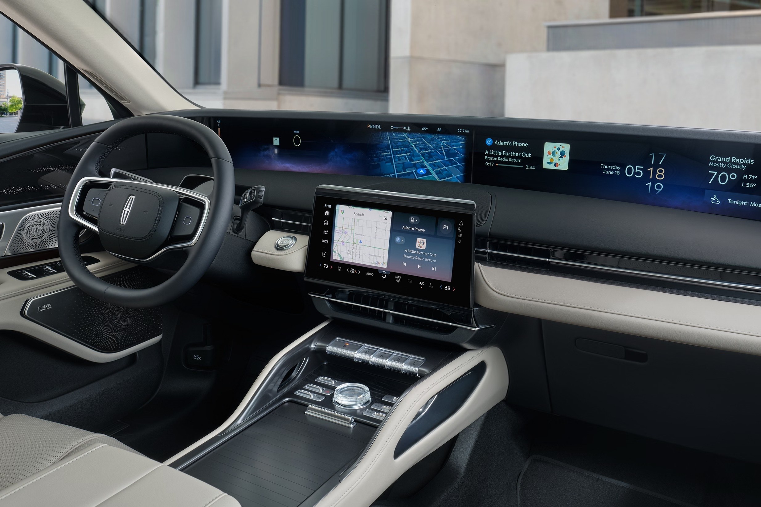 2027 Lincoln Nautilus interior, dashboard and steering wheel with wide display